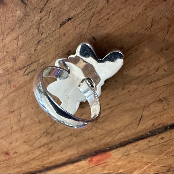 Sea Sediment Pink Jasper Adjustable Sterling Silver 925 Half Cluster Ring - Picture 9 of 9